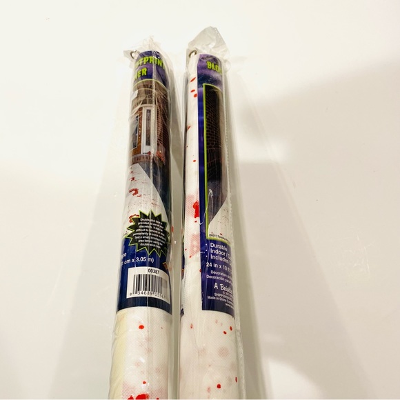 HALLOWEEN Bloody Footprint Indoor/Outdoor Runner with Double Sided Tape 24”x10ft - Picture 8 of 13